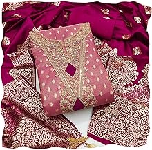HMP Fashion Women's dress material, Shimmer Butti Codding Sequence Work, Unstitched Dress Material with Jacquard Dupatta