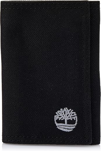 Timberland Men's Nylon Trifold Wallet, Black, One Size