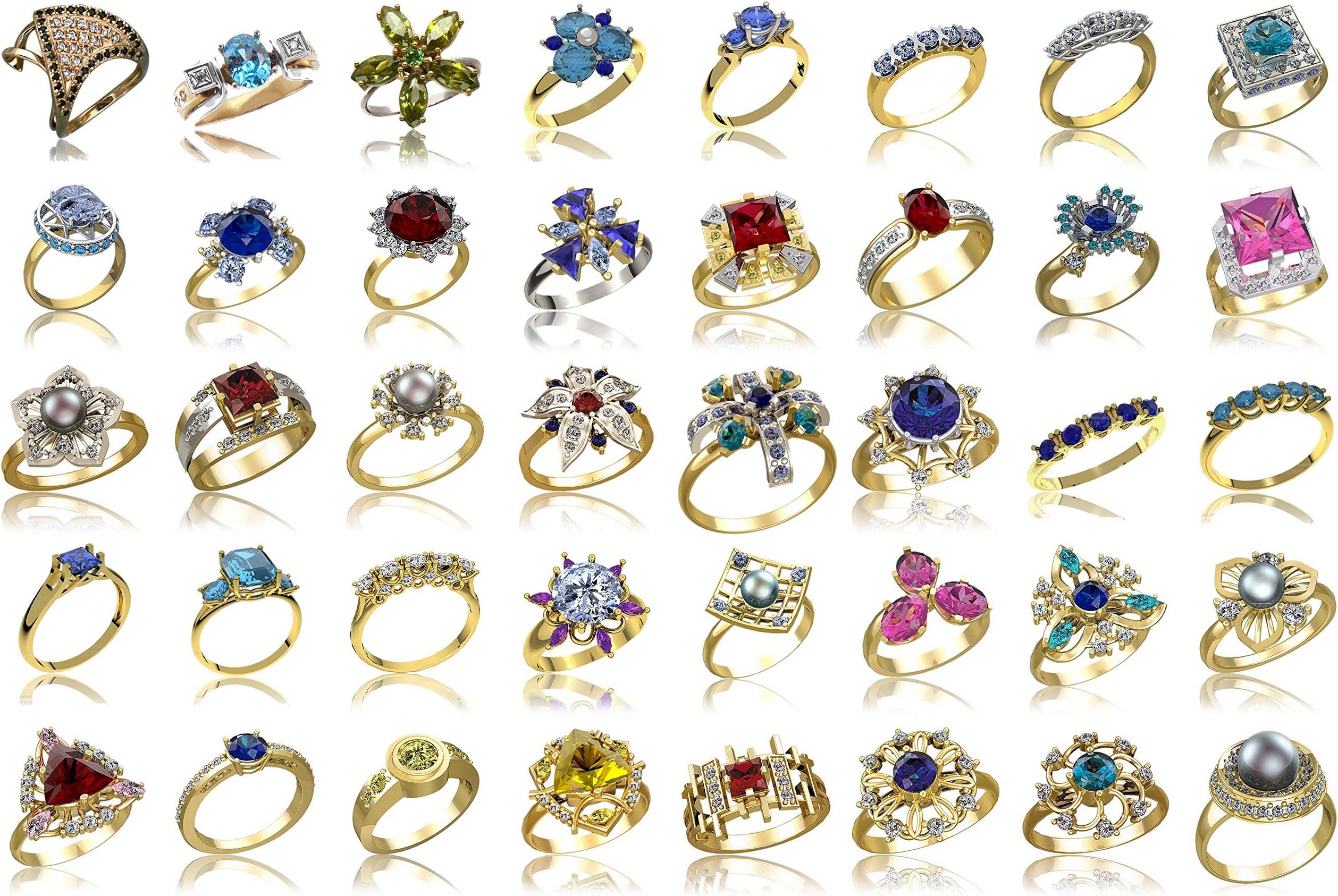 #w2_ Set of 40 pcs ring wax patterns for lost wax casting