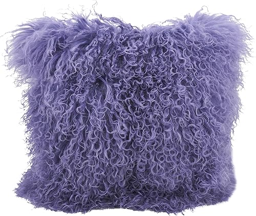 Vista 156 de SARO LIFESTYLE Almohada de lana de cordero mongol 100% con relleno de poliéster, 20 pulgadas, gris