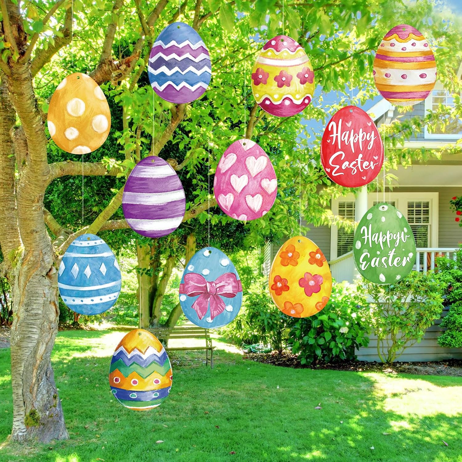 Amazon.com: Memorywuu 12 Pcs 7.9 Inch Large Outdoor Easter Decorations ...