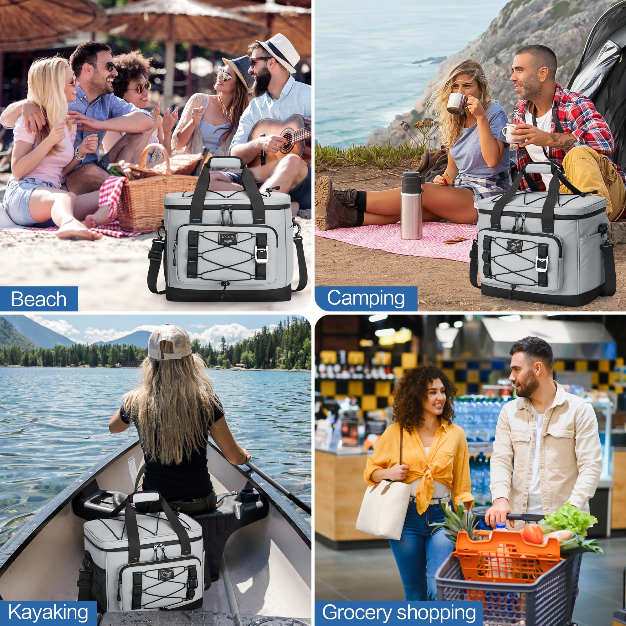 Urtala Sac Isotherme, Glacière Isotherme et Imperméable pour Le Camping, Les Voyages, Les Courses et la Pêche, 30 L