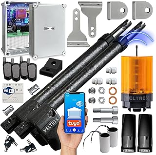 TECHGLOBE - Torantriebe 2 flügeltore 1000kg- WIFI + LED Lampe + 4 Fernbedienungen - Drehtorantrieb 2 flügelig - Flügeltorantrieb 2 flügelig set