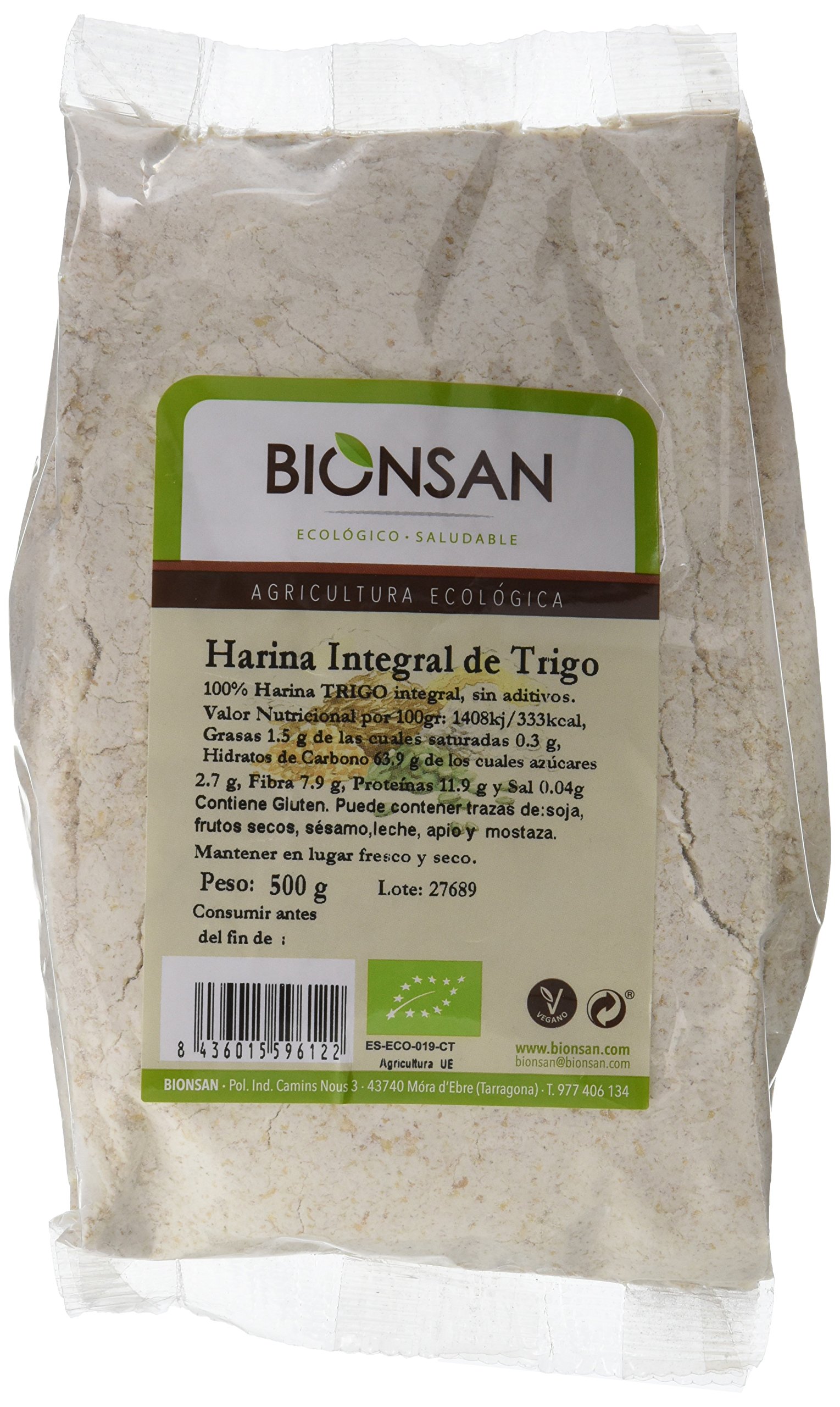 Bionsan Harina de Trigo Integral | 6 bolsas de 500 gr | Total: 3000 gr