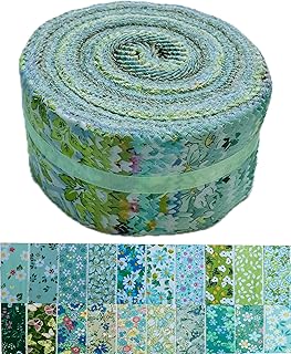 Jelly Roll Fabric 100% Cotton Quilting Fabric, 40 Pre-Cut Strips (2.5 x 44 Inch) for Quilting and Sewing