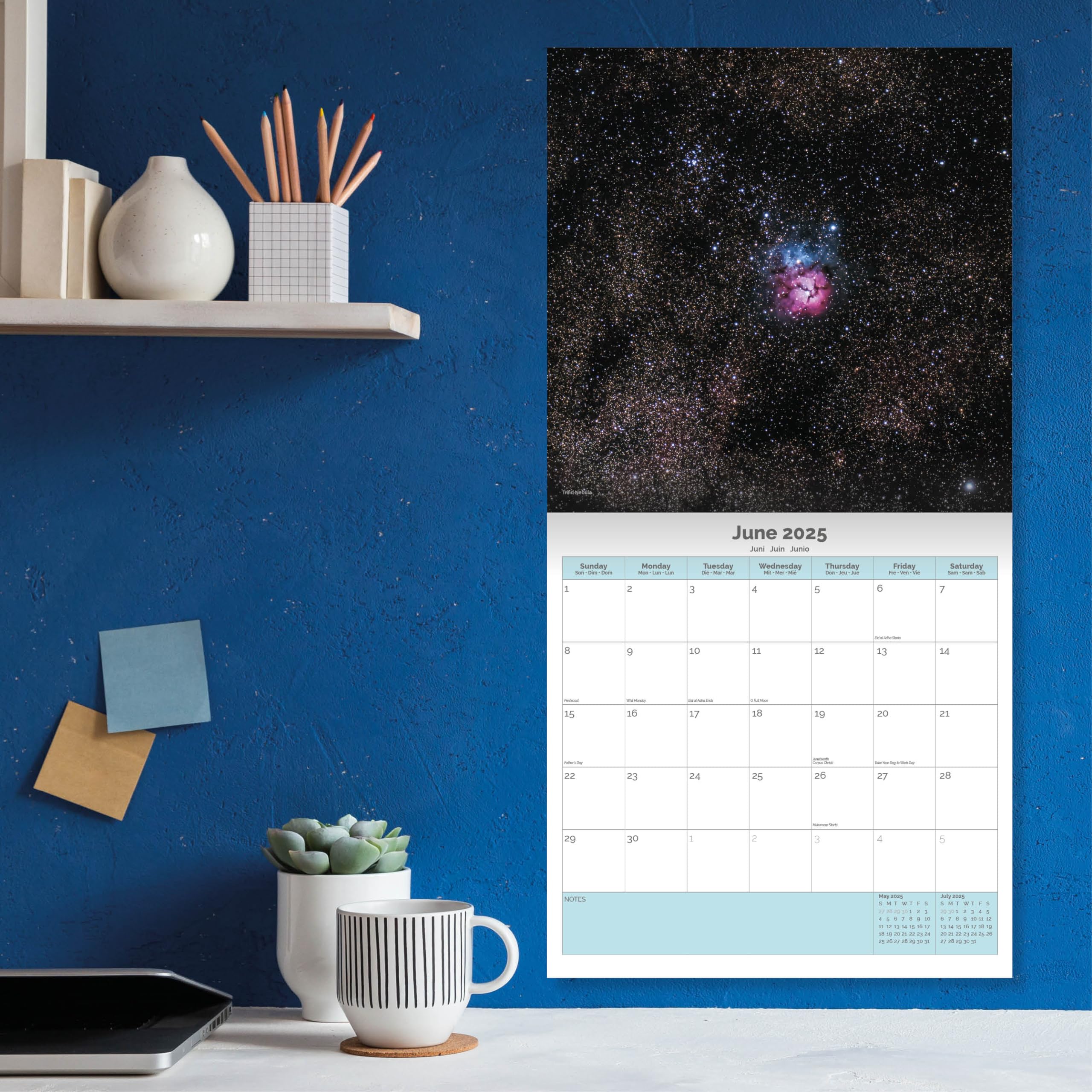 Dayplanner Publishing Astronomy Calendar 2026, Large Square Wall Calendar With Organisational Stickers, 16 Month - Image 4