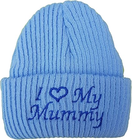 Unbranded Baby,Clothing,Baby Boys 0-24m,Accessories,Hats & Caps Baby Boys Girls Newborn hat I Love Mummy Daddy Nanny's Girl boy (I Love My Mummy (Blue Writing), Blue)