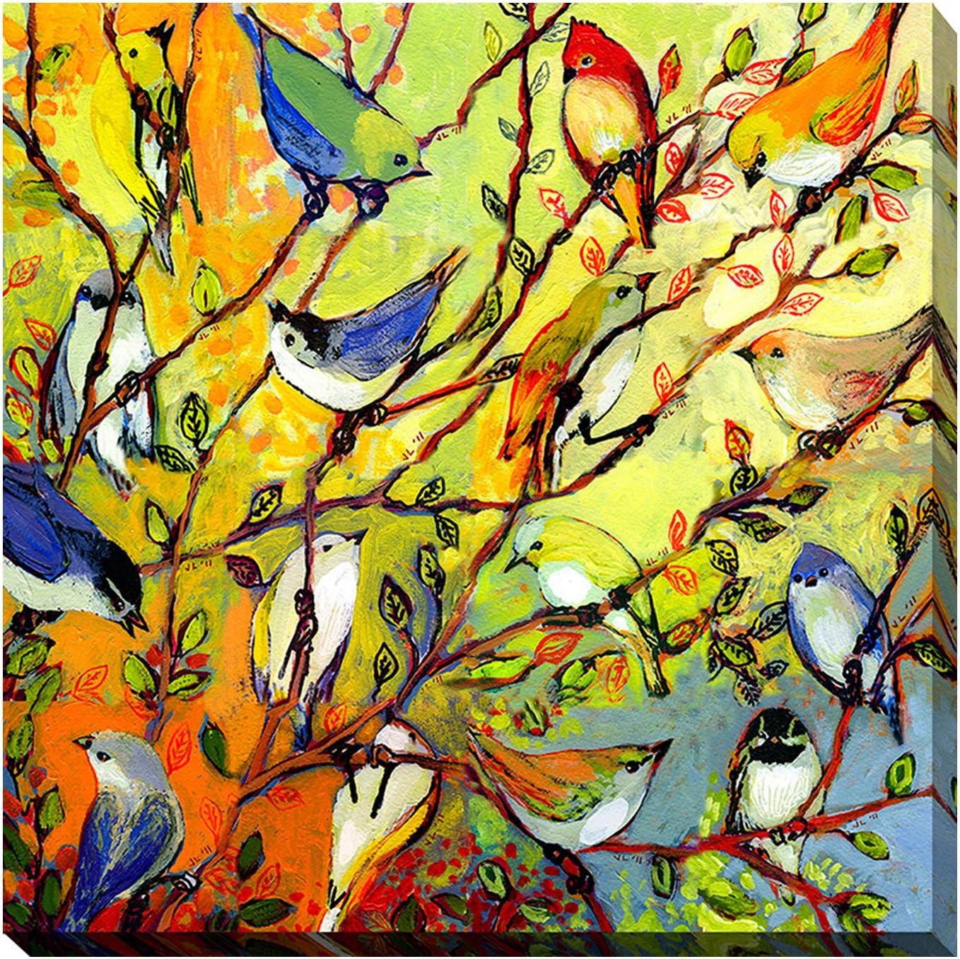 Picture Perfect International"16 Birds by Jennifer Lommers Giclee Stretched Canvas Wall Art, 24" x 24" x 1"
