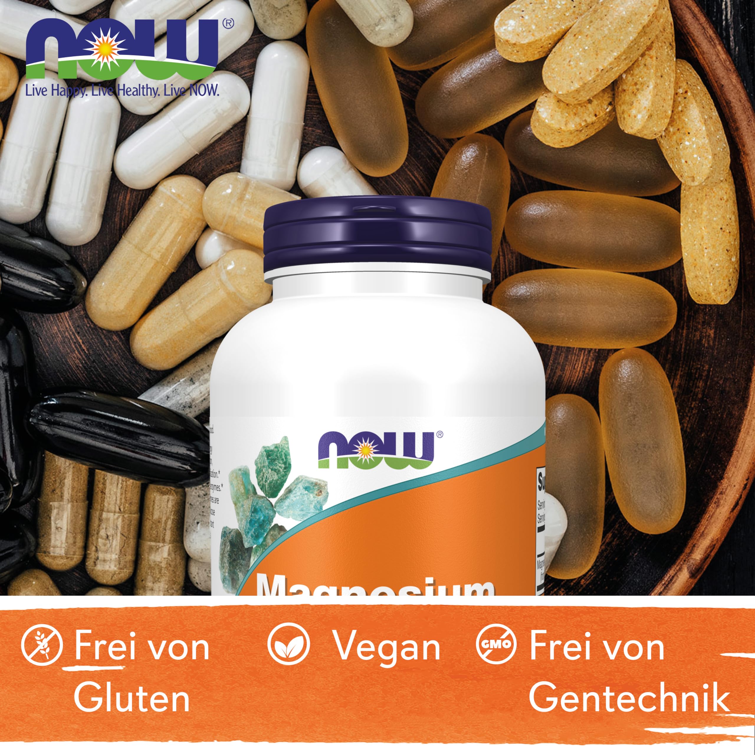 Now Foods, Magnesium Citrate, 200 mg, 250 vegane Tabletten, Laborgeprüft, Mineralien, Glutenfrei, Sojafrei, Vegetarisch