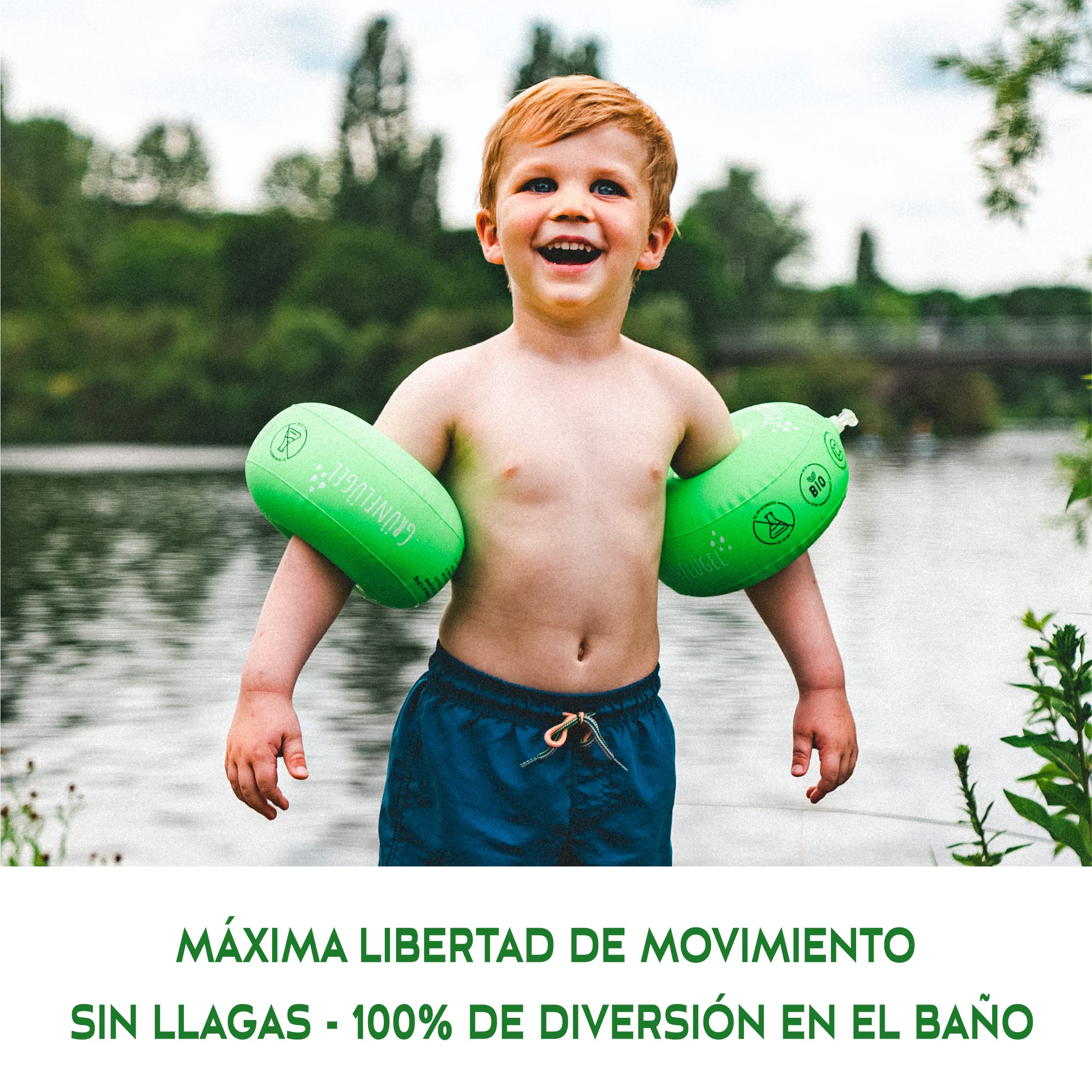 Manguitos Piscina para niños de 1 a 6 años - Bio-TPU con núcleo de Espuma & Sin plastificantes I 11 – 30 kg I Manguitos Natacion niños para Bebes Mangitos Bebe I 18 Meses 1 2 6 años