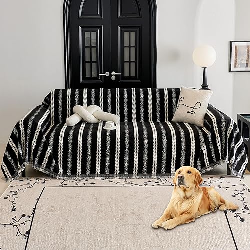 Miniatura 27 de HAOMAIJIA Funda de sofá antideslizante para sofá de 3 cojines, fundas lavables para sofá seccional para perros, protector de muebles para mascotas,