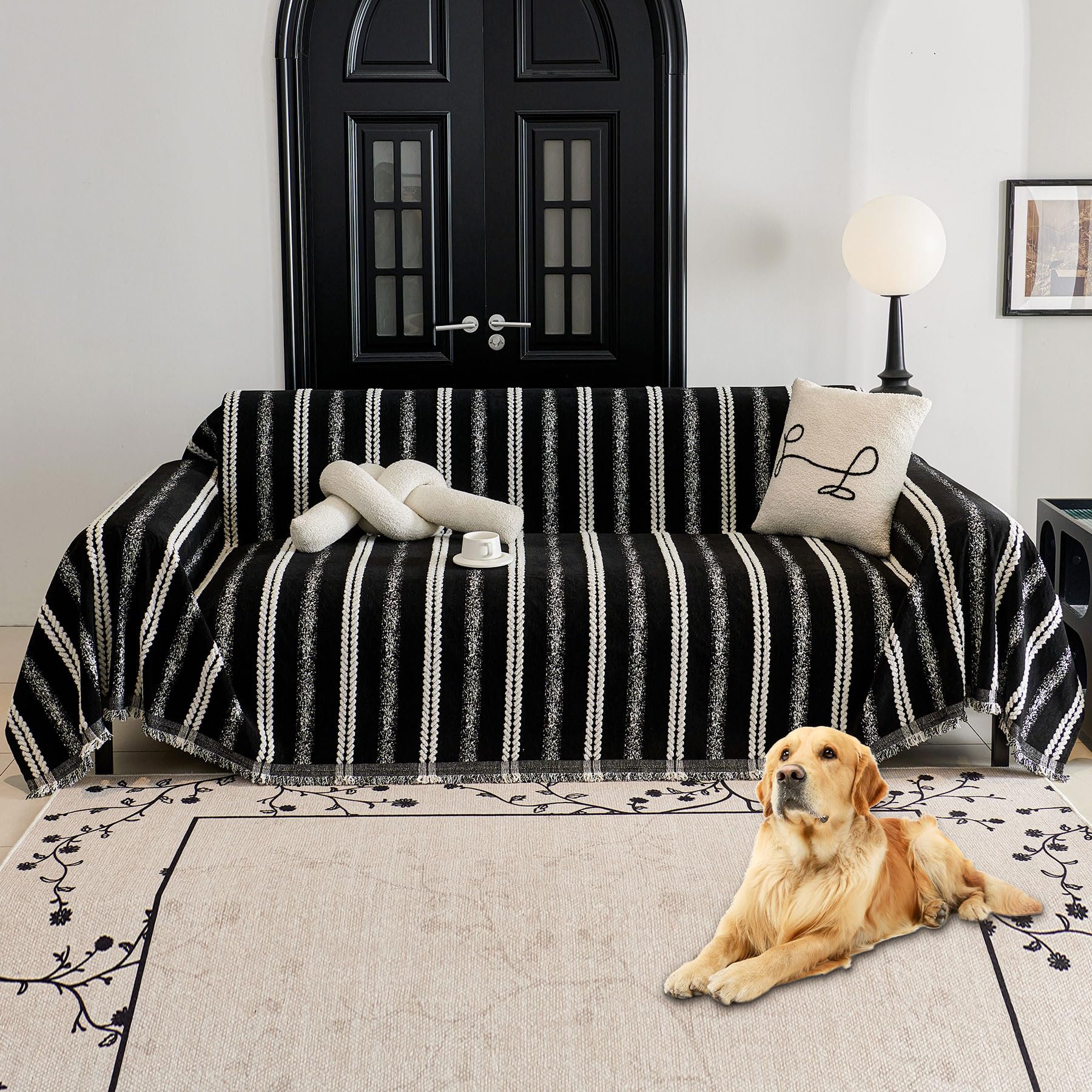 HAOMAIJIA Non Slip Couch Cover Sofa Covers for 3 Cushion Couch Washable sectional Couch Covers for Dogs pet Furniture Protector Couch Cover Blanket