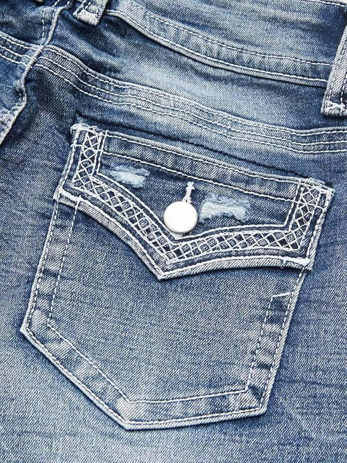 Flamingals Mid Rise Skinny Jeans for Women Trendy Wash Stretchy Butt Lifting Western Jeans with Pocket Back - Image 5