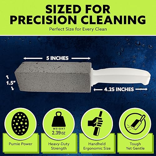Vista 4 de PUMIE Pumice Stone Toilet Bowl Cleaner (1-Pack) - Heavy Duty Scouring Stick for Toilet - Pumice Stone for Cleaning Rings, Bowls, Hard Water Stains