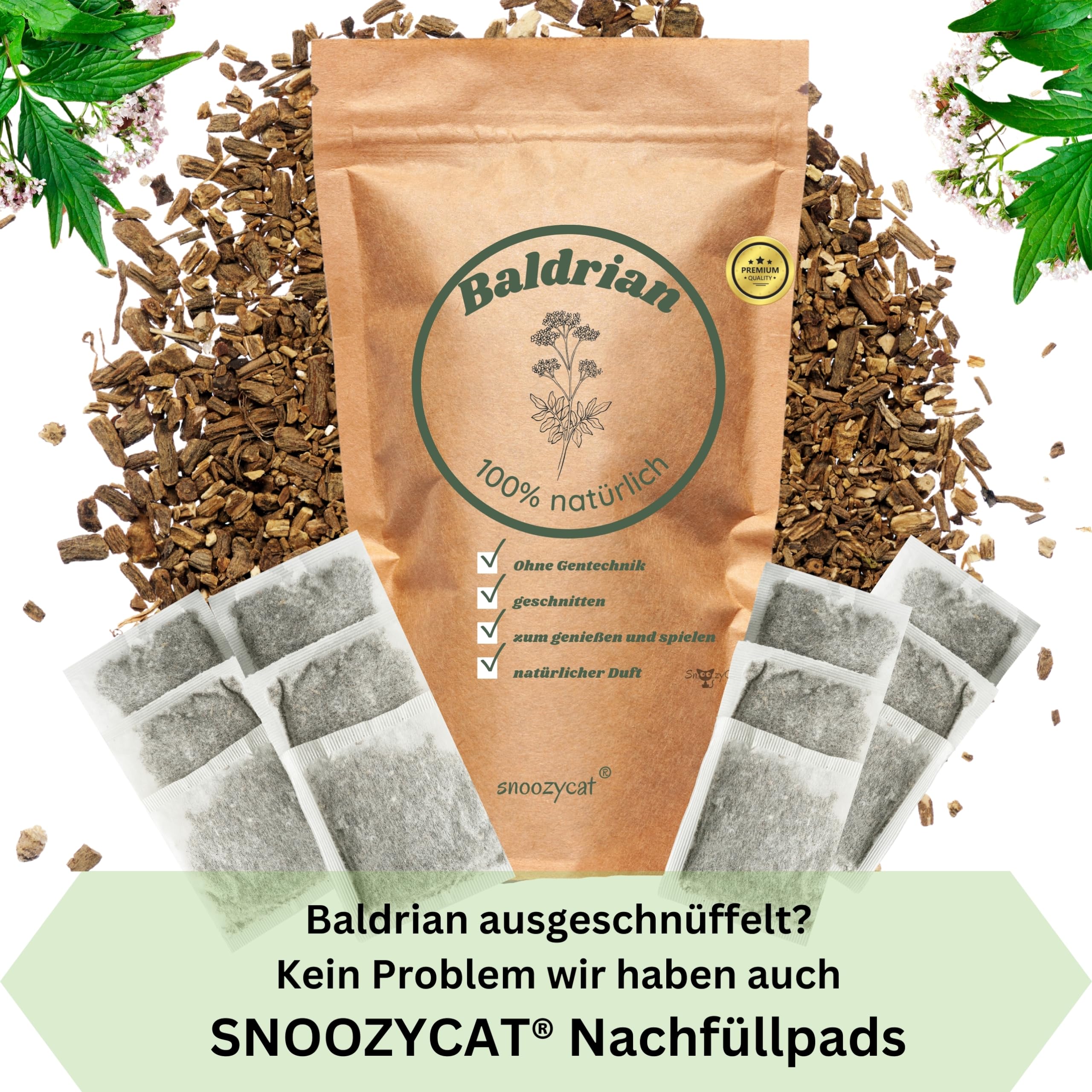 4 cuscini di valeriana per gatti fatti a mano, lavabili e ricaricabili, XXL, 12 cm x 8 cm, giocattolo per gatti, 100% cotone con valeriana naturale al 100% biologica, prodotto in Germania