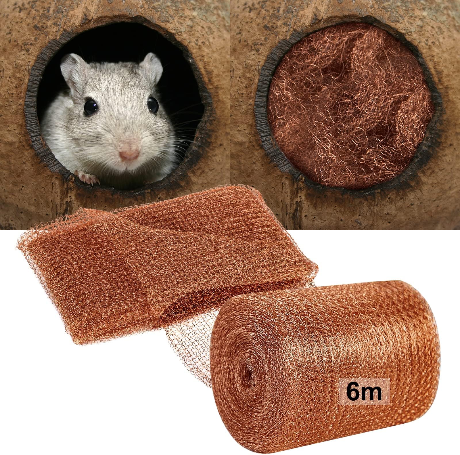 GERAWOO Grillage Anti Rongeur Cuivre 6m - Protection Souris Rats Escargots Limaces