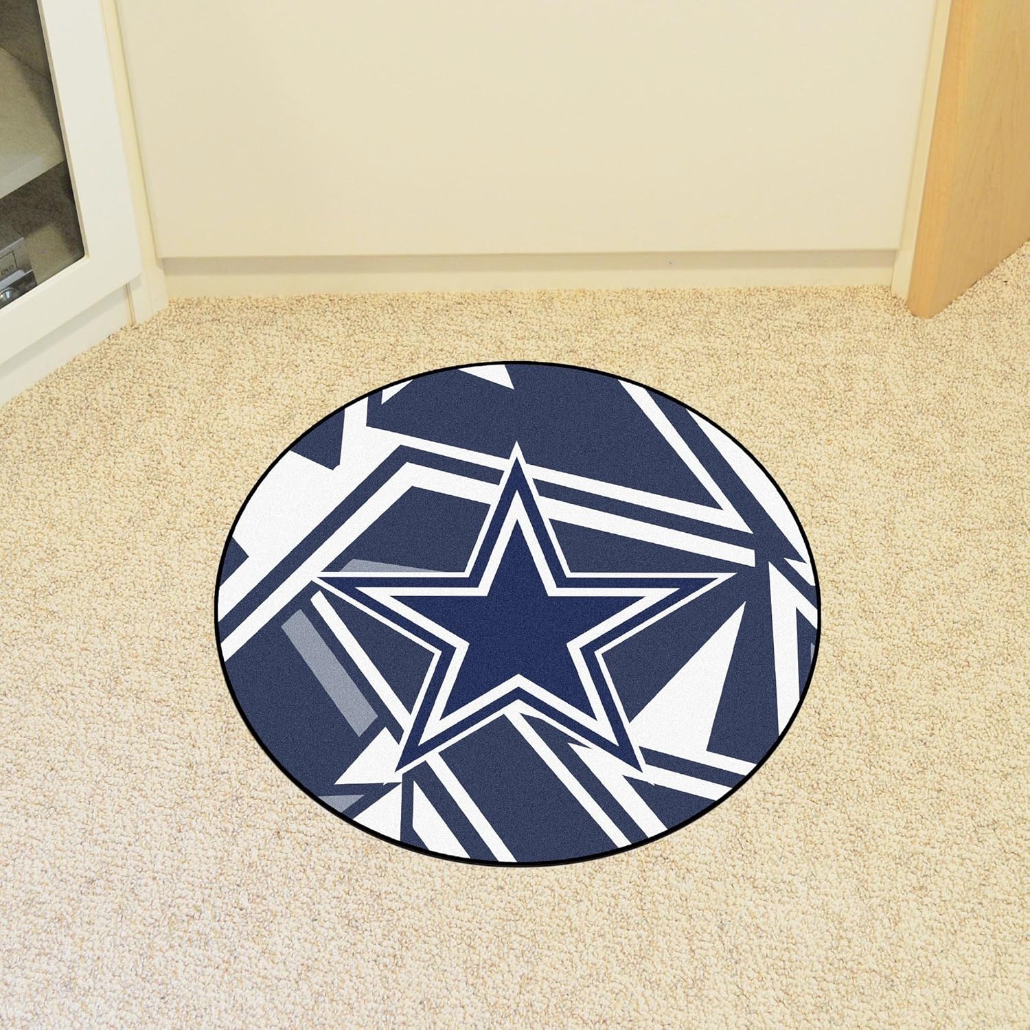 FANMATS 23250 Dallas Cowboys Roundel Rug - 27in. Diameter Xfit Design