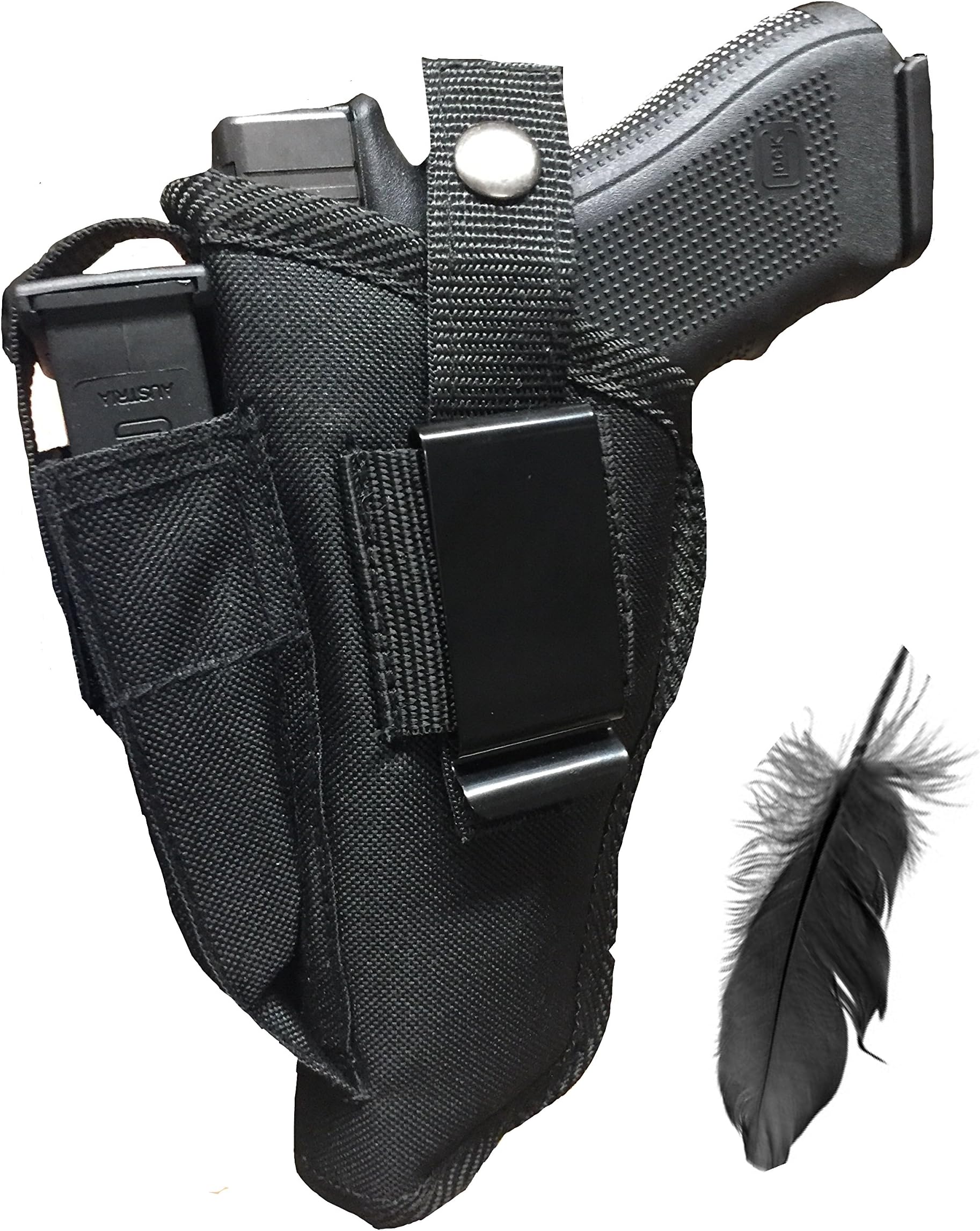 Feather Lite Fits Smith and Wesson 4003,4004,4026,4043,4046,4516,4536,4563,4566,4567,4576,4586 Soft Nylon Inside or Outside The Pants Gun Holster.