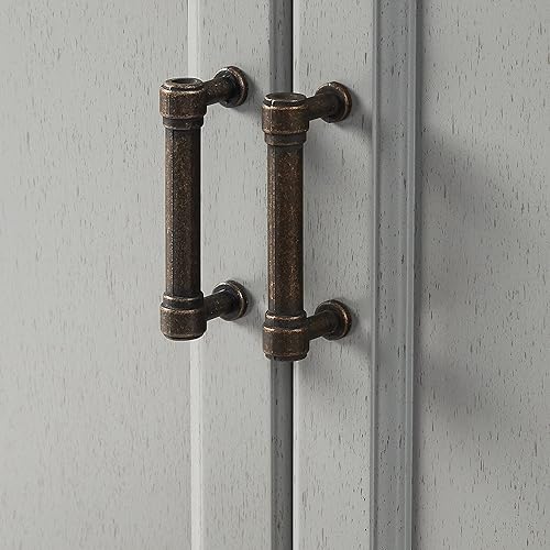 Miniatura 7 de Crosley Furniture Tara Armario esquinero de almacenamiento, color gris envejecido