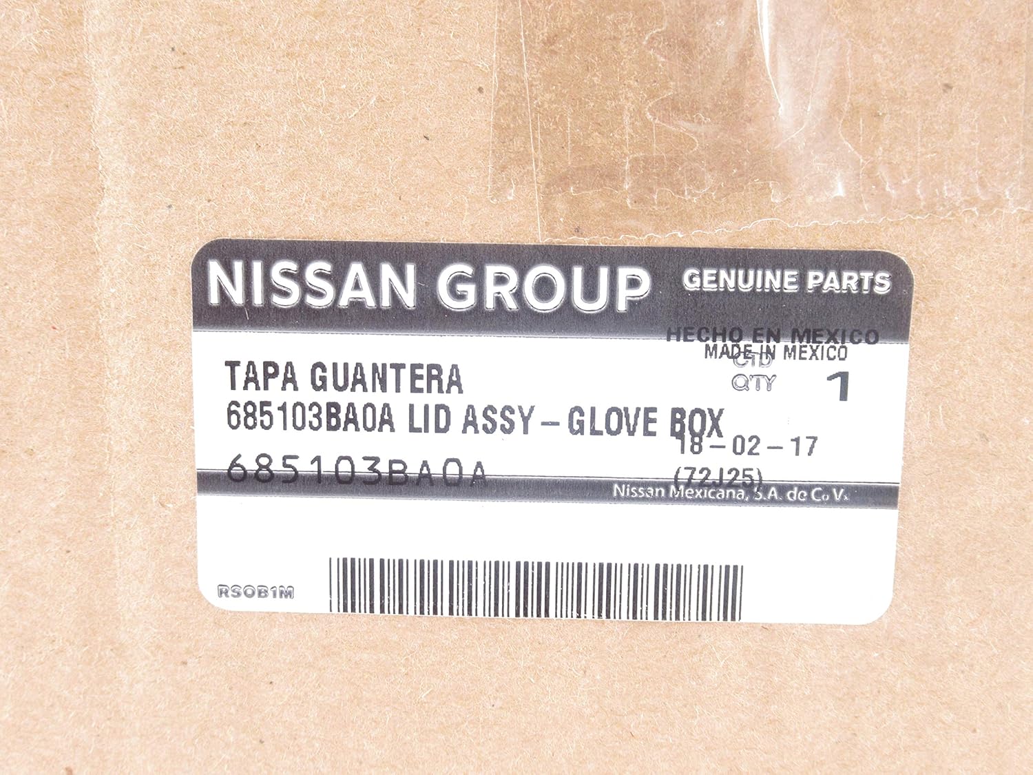 Genuine Nissan Parts - Lid-Glove Box (68510-3BA0A)