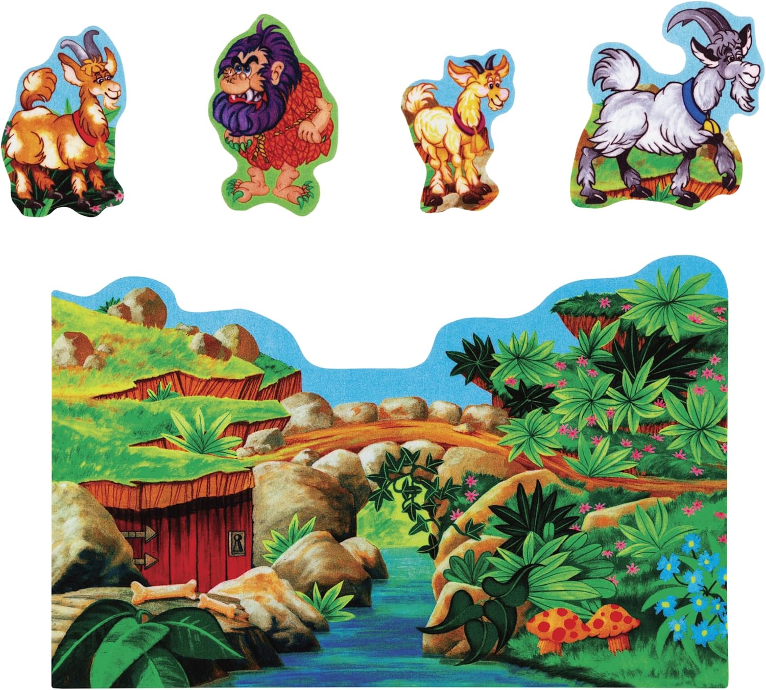 Little Folk Visuals Billy Goats Gruff Precut Felt Pieces, 8 Pieces Set