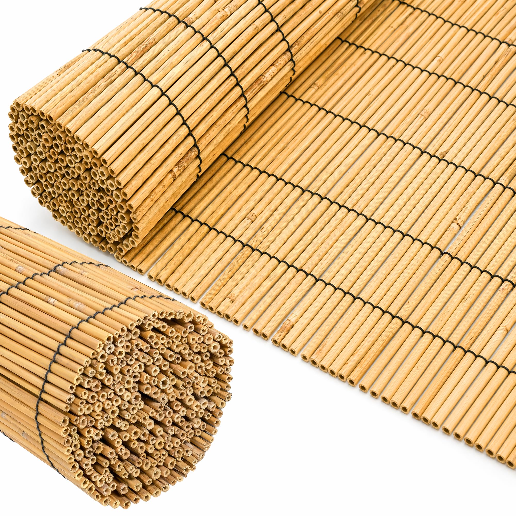 SG Traders Natural Bamboo Reed Fence Screening Roll – Durable Privacy Screen for Garden, Patio, Balcony & Outdoor – Thick, Weatherproof – Easy to Install, Decorative Fencing Panel (1.8 x 3m)