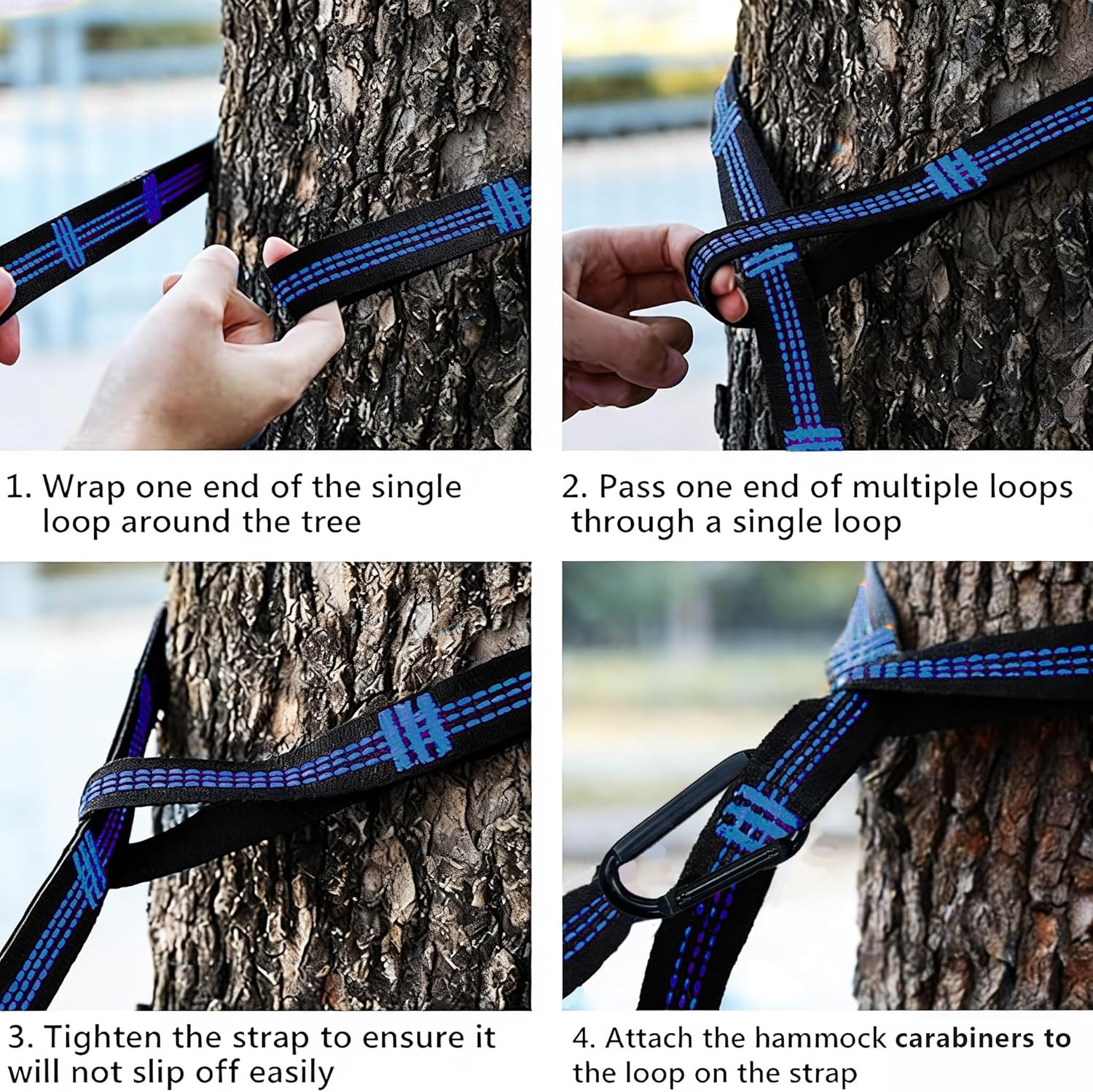 Camping Hammocks, Double & Single Hammock with Tree Straps,Portable Lightweight Parachute Nylon Camping Gear for Outside Hiking Beach Backpack Survival Travel- Up to 500lbs