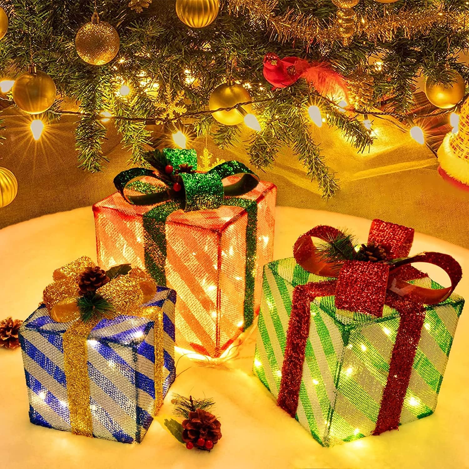 Christmas Decorations Lighted Gift Boxes,Light Up Gift Box