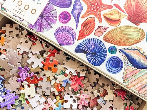 Miniatura 8 de Elena Essex Rompecabezas de 1000 piezas para adultos, conchas marinas, rompecabezas para adultos de 1000 piezas, colorido conchas marinas de playa,