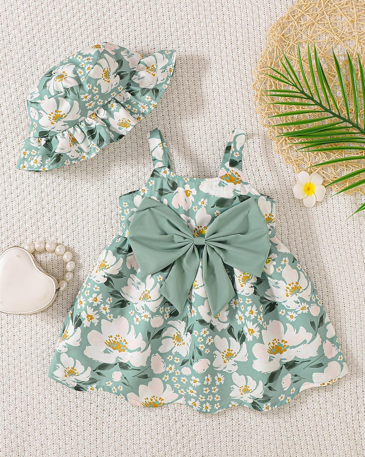 Toddler Baby Girl Dresses Summer Outfits Sleeveless Bowknot Clothes Infant Casual Sundress for Cute Girl Hat+Bag - Image 2