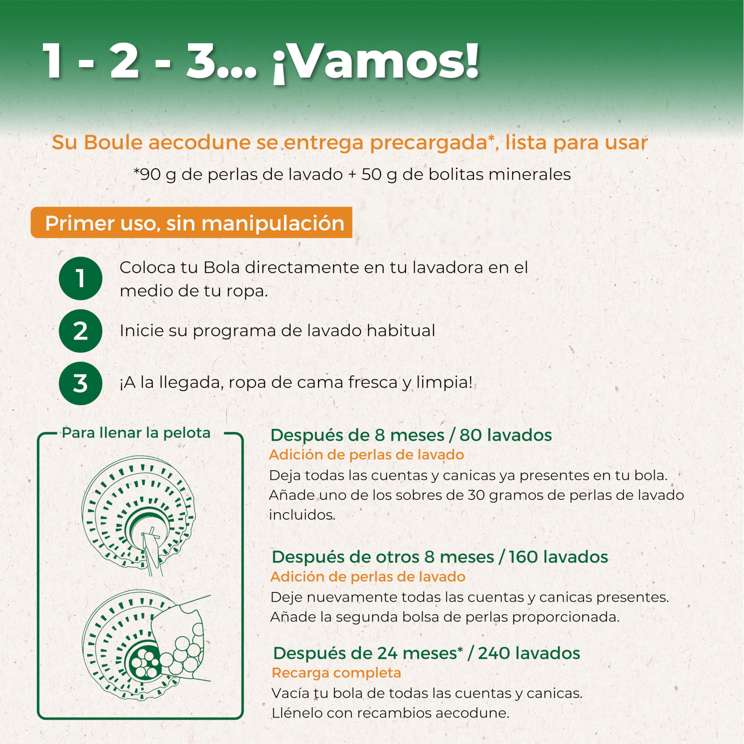 aecodune 2 Años de Detergente Ecológico Económico 240 Lavados - Bola de Lavado para Lavadora - Perlas de Ropa Detergente en Polvo Natural Zero Desperdicio - Hipoalergénico Lavanda - Anti Cal