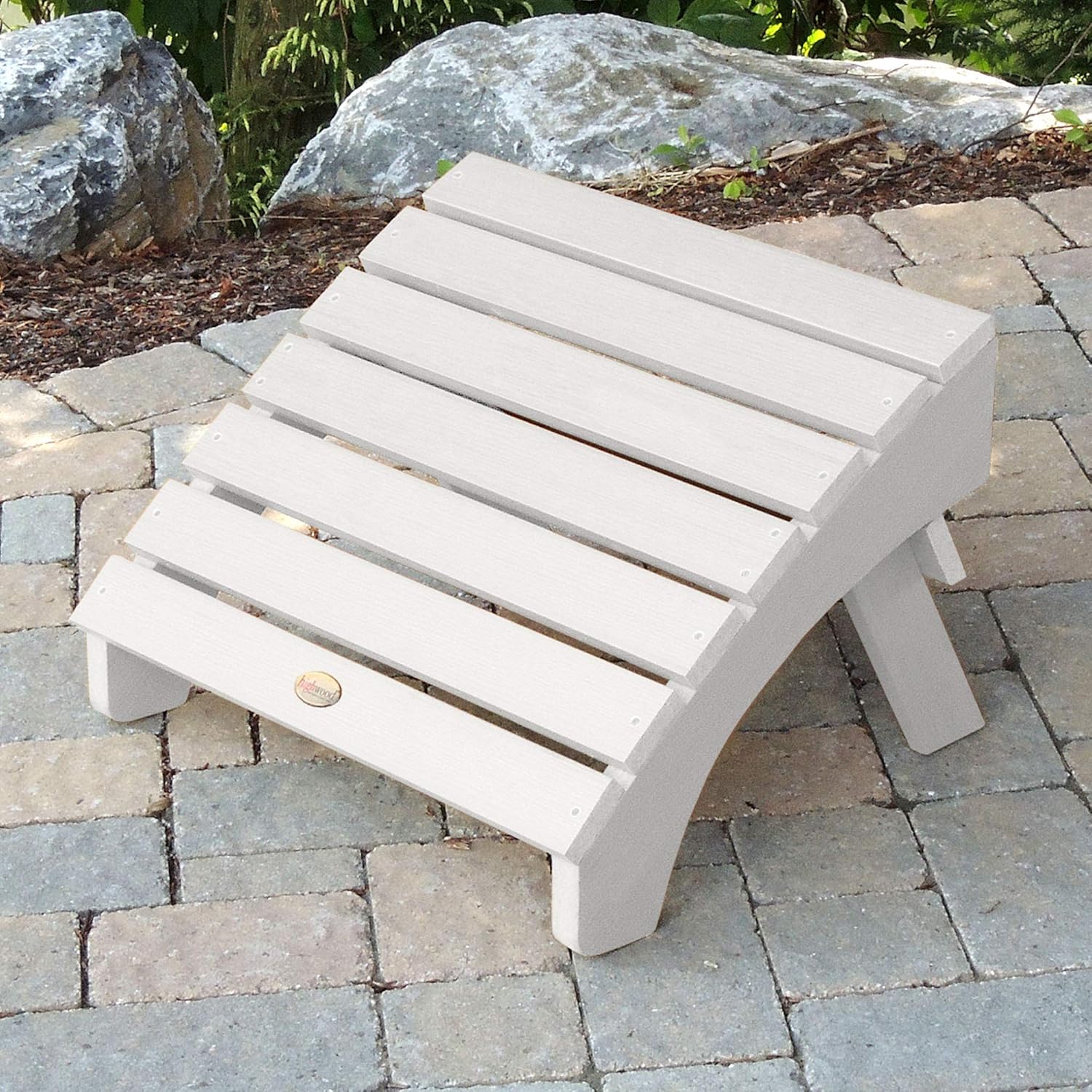 Highwood AD-OTL1-WHE Adirondack Folding Ottoman, Adult, White, 19W x 20D x 13H in.