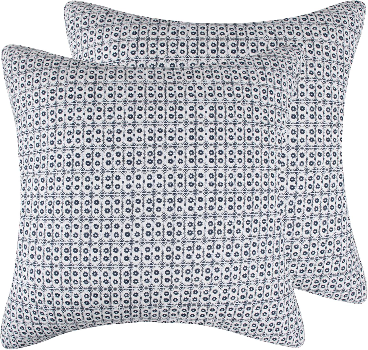 Levtex Home - English Forest Navy - Euro Sham Set of 2 - Geo Floral - (26x26in.), No Insert - Cotton