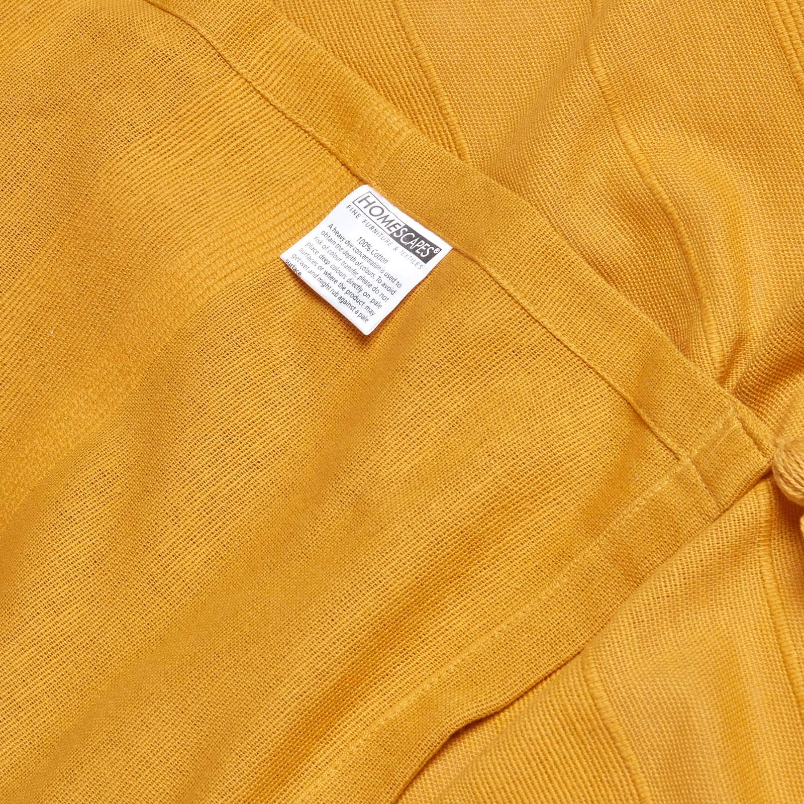 HOMESCAPES Plaid canapé en Coton, Jeté de lit ou de canapé tissé Main - Rajput - Jaune Moutarde - 225x255 cm