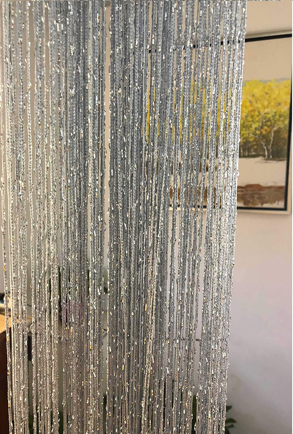 Vagasi 2 Pack Beaded Curtains String 100x200 cm Beaded Curtains for Doorways Tassel Glitter String Curtains Room Dividers Curtain Hippie Room Décor for Living Room Bedroom - Image 3