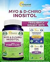 Vista 9 de aSquared Nutrition Suplemento de mio-inositol y D-Chiro inositol - 180 cápsulas - Más vitamina D3 y zinc - Proporción de mio y D-Chiro inositol 40 a