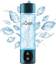 Hydrogen Water Bottle - Turquoise. Food Grade Body Tumbler; SPE/pem Technology, Generates Real 3000ppb Pure Hydrogen Rich Concentration. Dupont Membrane, Purification Vent, OLED Display.