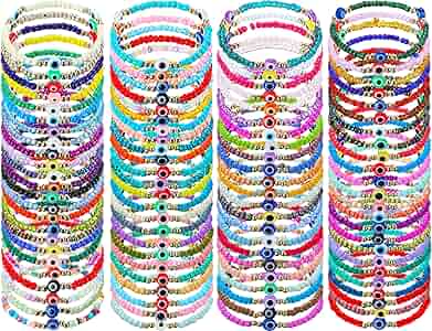 Amazon.com: Jexine 96 Evil Eye Bracelets Bulk Virgin Mary San