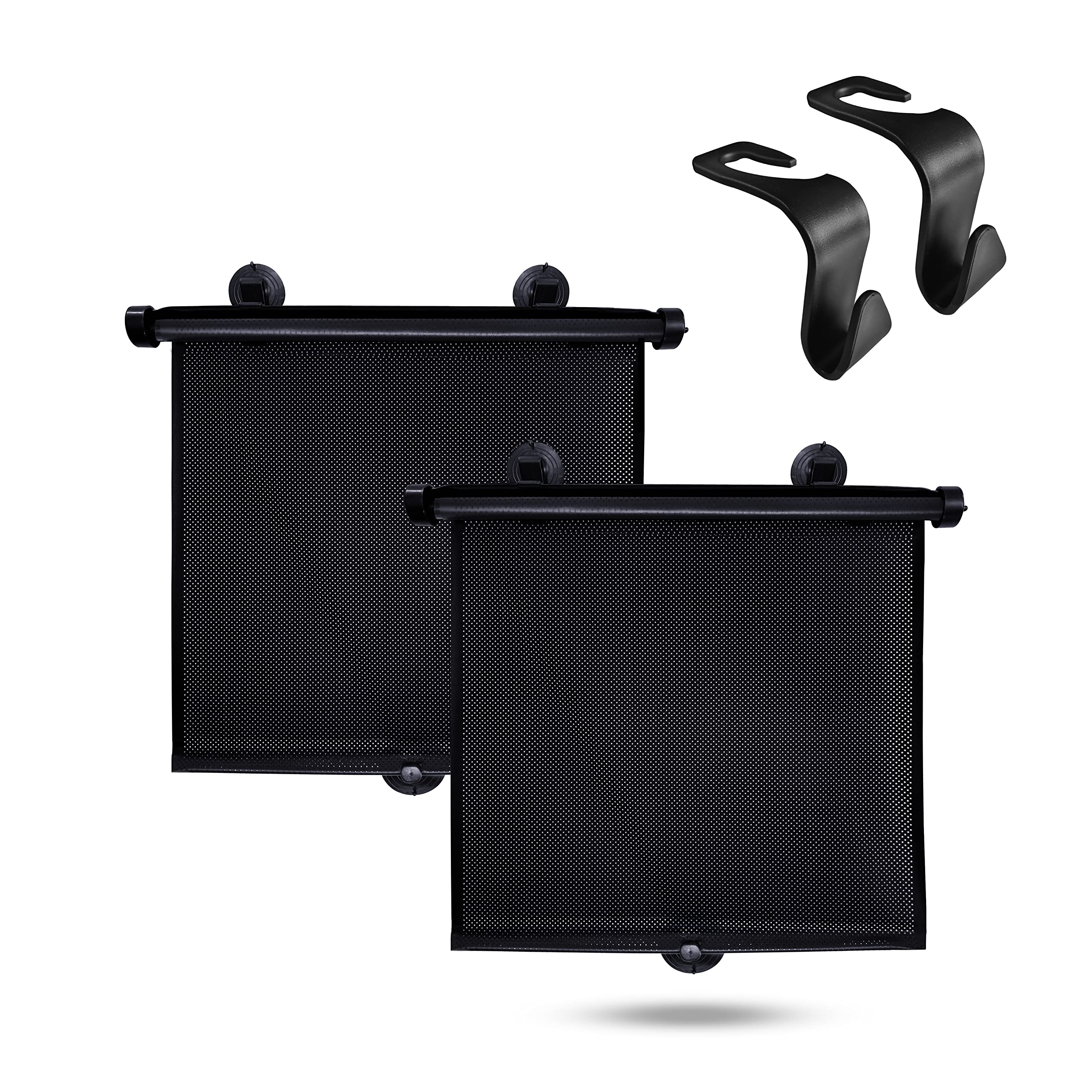 Photo 1 of EcoNour Car Window Sun Shade for Baby (2 Pack) with Headrest Hook | Retractable Car Window Shades for Side Window | Baby Window Shades for Car Window Sun Protection Accessories (15"x17") Standard