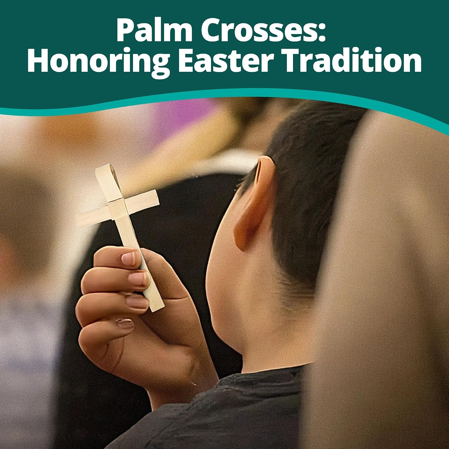 Concordia Supply Palm Crosses - 5" x 2.5" Dried, Hand Held Cross Made with Palm Leaves for Easter Sunday, Children's Ministry, & Other Church Events - Traditional Prayer Keepsake (Small, Pack of 50)
