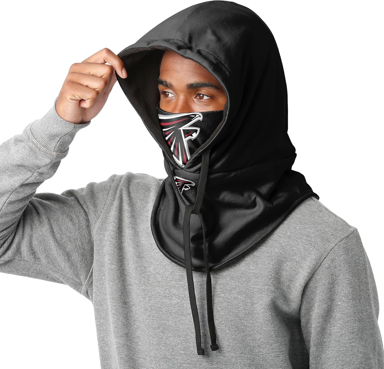 NFL Team Logo Black Drawstring Winter Cap Hooded Gaiter Balaclava Face Cover - Image 3