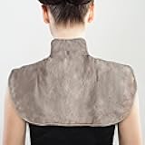 Electric Neck and Shoulder Warmer - Heating Pad with 3 Settings, Auto Shut-Off, Front Clasp, and Long Detachable Cord by Bluestone (Tan)