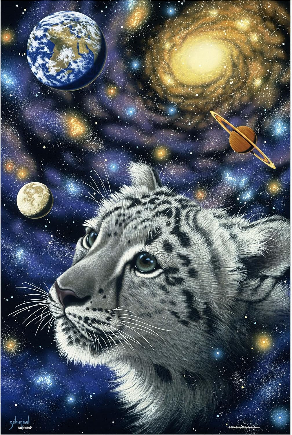 PieceRelax PieceClicks Plastic Jigsaw Puzzle for Adults 500 Pieces - Schim Schimmel - One with The Universe - 18.8 X 12.6 Inches, Most Satisfying Table Games, No Glue Needed [U1066]