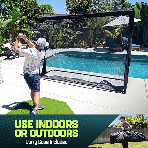 Miniatura 4 de GoSports Elite - Red de práctica de golf con marco de acero, elige tamaño de 10 o 7 pies