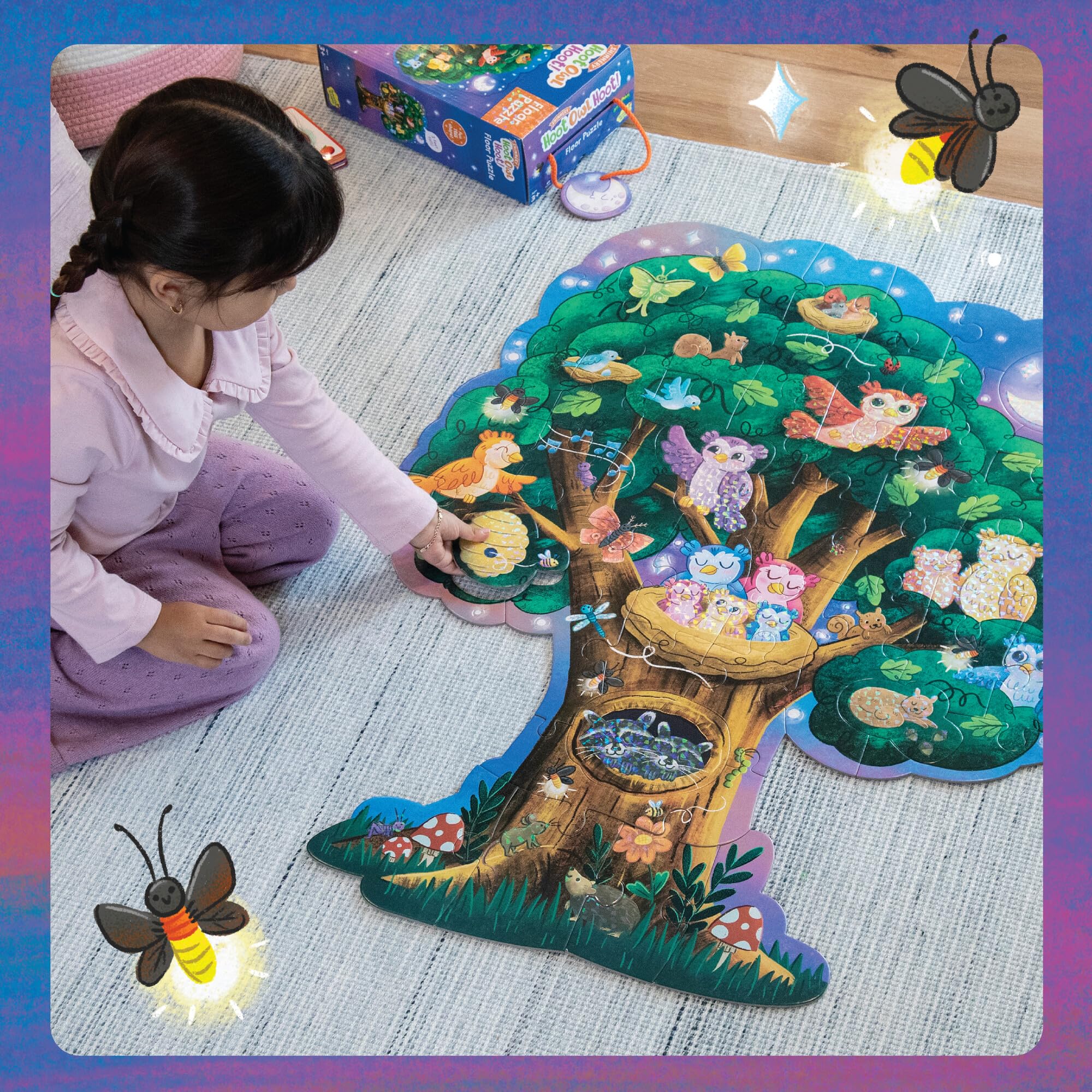 Eulen - Baum Riesen Bodenpuzzle für Kinder ab 5 Jahren - Ideal für Klassenzimmer
