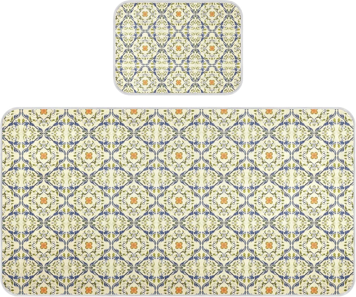 Baby Cooling Mat Decorative Floral Pattern Ice Silk Breathable Mesh Summer Crib Mattress Pad with Pillowcase, Soft Cooling Sleeping Surface for Infant & Toddler, 52"x28"