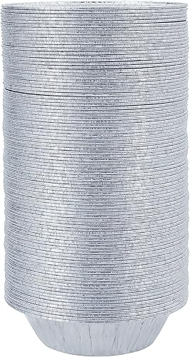 Miniatura 10 de Paquete de 50 moldes para tartas de 5 pulgadas, mini moldes para tartas y pasteles desechables de papel de aluminio resistentes para hornear mini