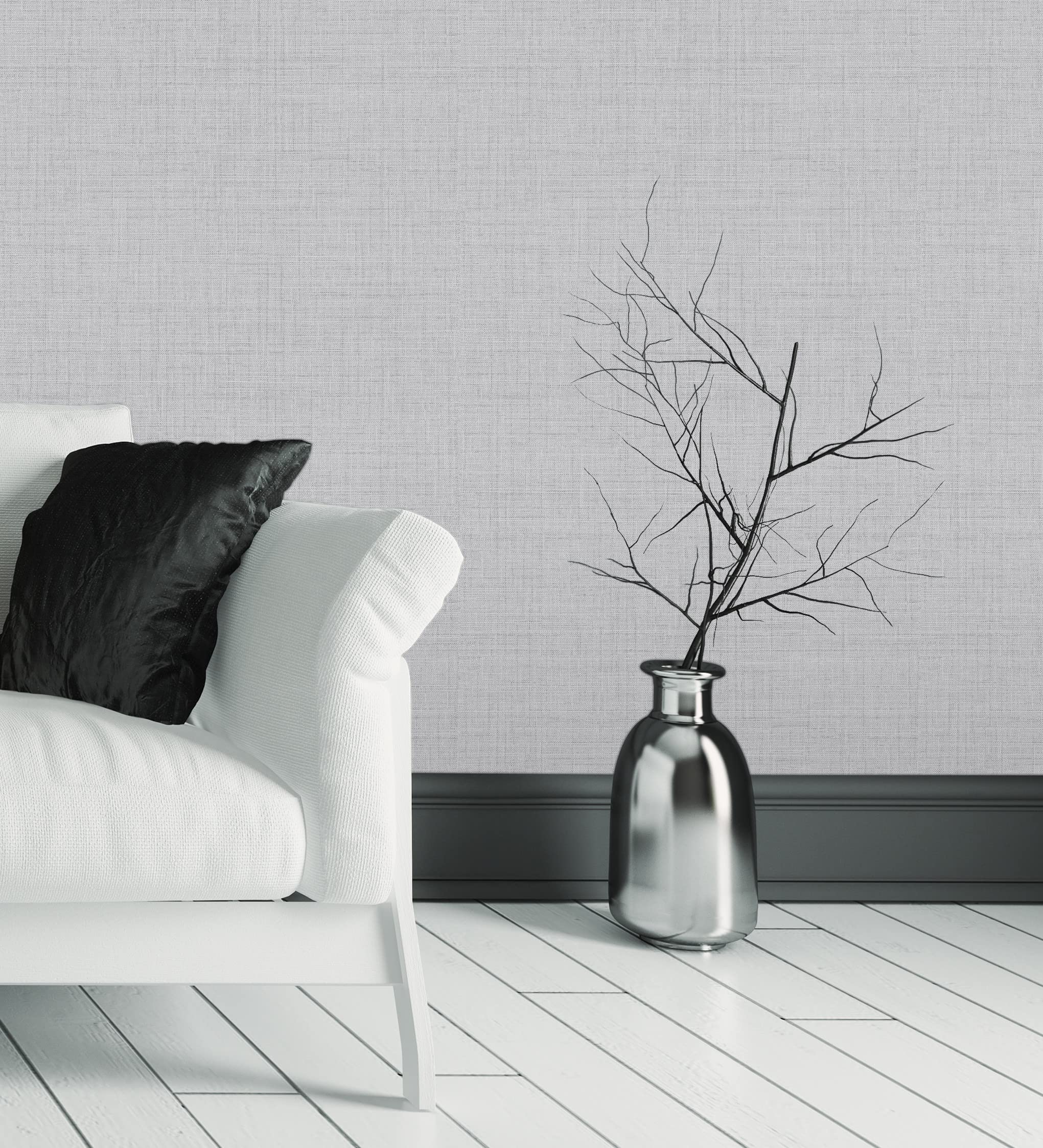 GAULAN 681277 Papier peint vinyle imitation lin texturé en relief pour mur salon cuisine bain chambre couloir salle à mange tête de lit hall d'entrée - Rouleaux de 10 m x 0,53 m