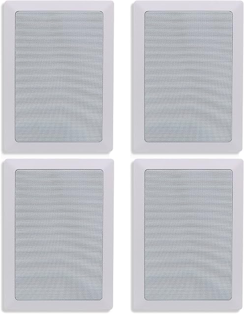 Herdio 5.25 Inch 2-Way in-Wall Speakers Perfect for Indoor/Outdoor Placement - Bath, Kitchen, Covered Porches(4 Speakers)
