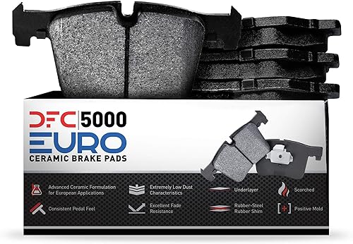 Dynamic Friction Company Juego de pastillas de freno de cerámica Euro 5000 1600-0710-00 para Mercedes-Benz E300 1996-1997, Mercedes-Benz C280